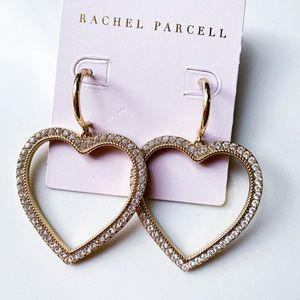 New Rachel Parcell Pavé Heart Earrings